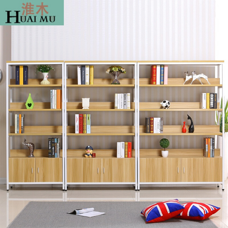 淮木（HUAIMU）钢木展示架货架书架陈列饰品架花架架隔断家用货柜展柜 120*30四层不带柜体