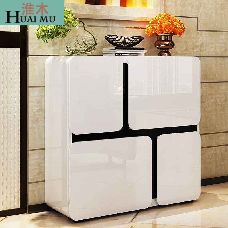 淮木（HUAIMU）鞋柜简约现代钢琴烤漆厅柜隔断柜多功能简易鞋架A款组装 A款