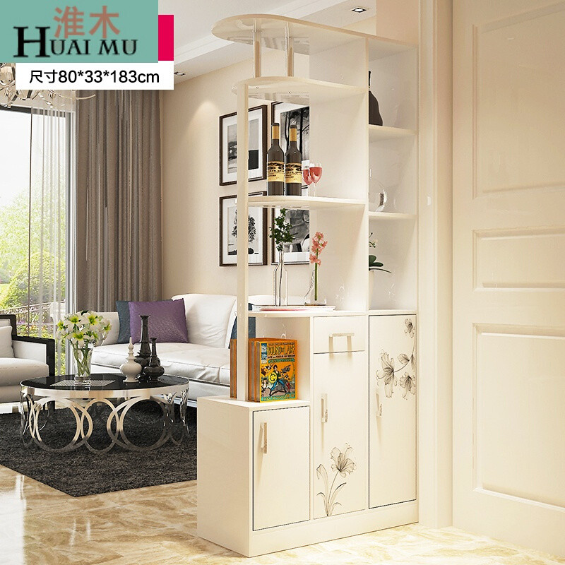 淮木（HUAIMU）酒柜时尚双面厅柜玄关柜简约现代客厅隔断柜大容量鞋柜120cm欣欣向荣组 80cm欣欣向荣