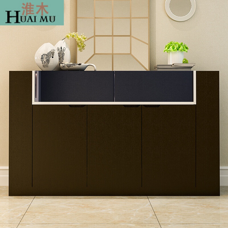 淮木（HUAIMU）橡木皮储物柜橱柜时尚贴灰镜餐边柜简约时尚酒柜180*45*90四4 120*45*90两门