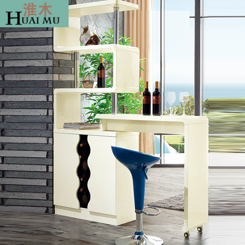 淮木（HUAIMU）酒柜吧台间厅柜进柜家用现代简约客厅餐厅隔断玄关柜厅柜鞋柜1637米黄色 1661米黄色亮光
