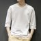 韦斯普 2018夏季新款男士短袖T恤文艺青年港风宽松潮男圆领五分袖半袖体恤衫B-T1804 XXL 深灰