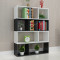 创意书柜学生书架简约现代落地客厅置物架简易组合收纳架 黑色8个白6个