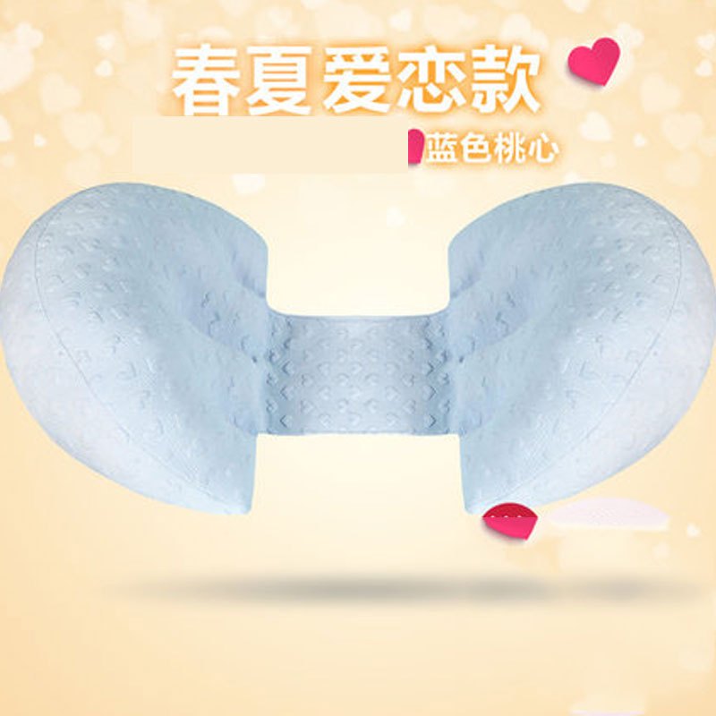 2018孕妇入睡帮手枕头护腰侧睡枕可调节均码文艺小清新u型枕多功能托腹枕抱孕妇用品春夏 爱恋款蓝色桃心