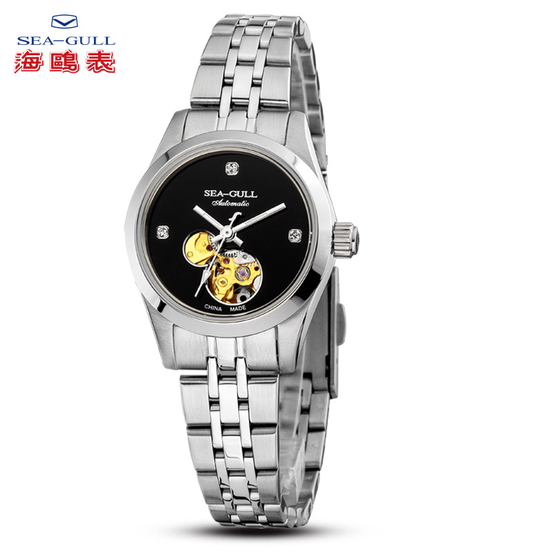 海鸥表(SEA-GULL)女士手表时尚潮流镶钻自动机械表商务防水钢带女表M149SLK 钢带女表M149SLK