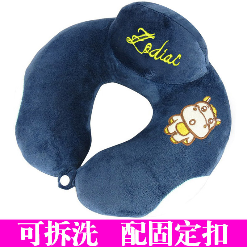 u型枕头护颈枕护脖子颈椎枕卡通飞机脖枕旅行枕午睡枕u形保健靠枕_2 默认尺寸 升级款-生肖马【送眼罩耳塞】