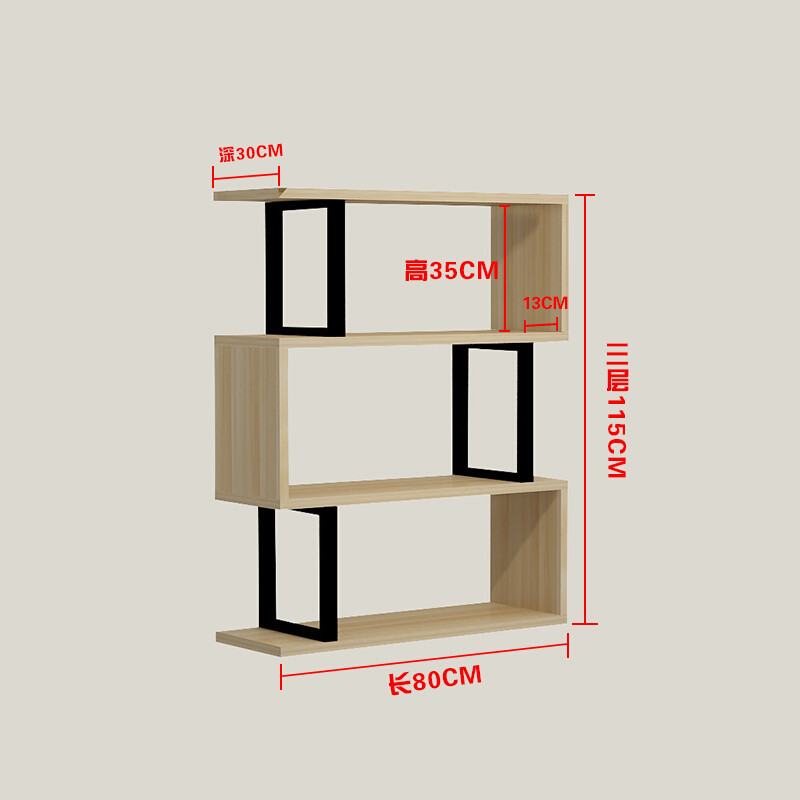 铁艺客厅隔断书架置物架现代简约书柜自由组合落地展示架储物架_1 三层长80*宽30