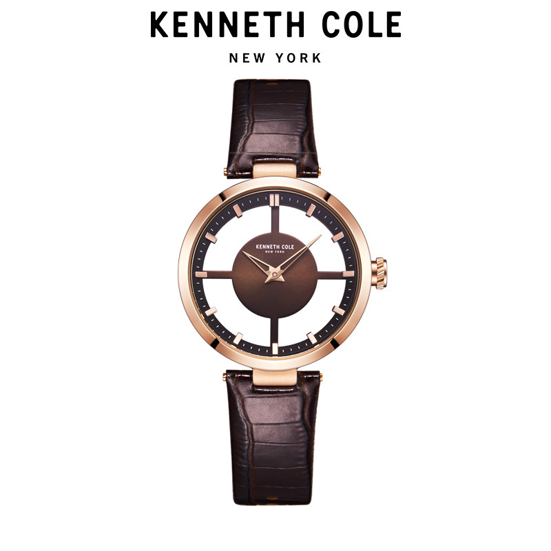 KennethCole凯尼斯克尔欧美品牌女士手表KC透视系列时装石英表女表时尚防水皮带腕表 KC15004011