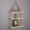 创意一字隔板置物架麻绳书架墙上收纳客厅卧室壁挂装饰品简约现代_2 白枫色四层