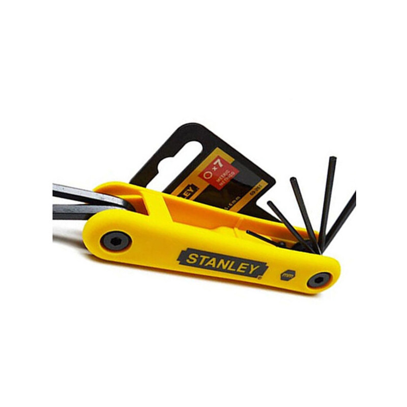 工具库 史丹利Stanley 7件套公制折叠式内六角扳手69-262-23C 2.5-10mm 7件套
