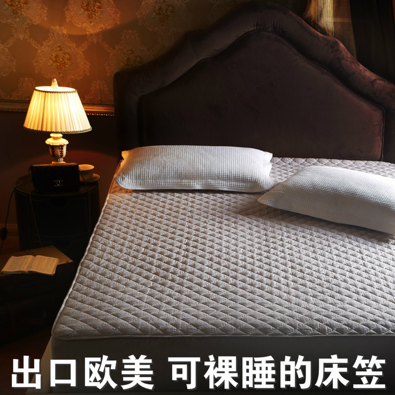 纯棉床笠单件全棉夹棉棕垫保护套加厚防滑1.8m米床垫套双人_7_1 纯棉夹棉床笠-灰色