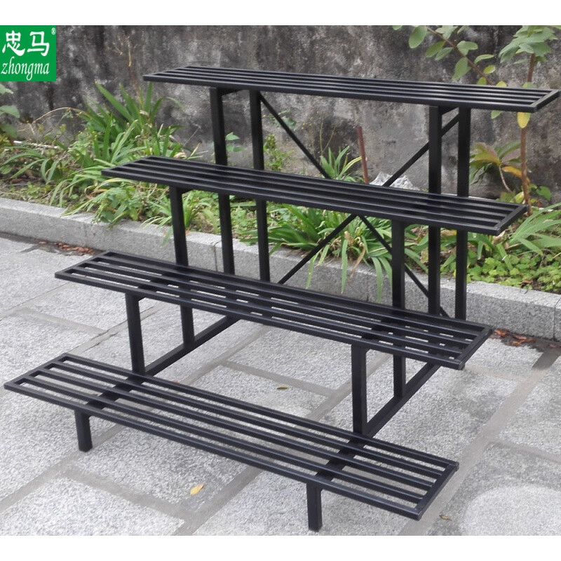 阳台花架铁艺落地式多层室内外多功能阶梯户外花盆置物架三层90湖南安徽湖北江西三层层板长90 四层110云贵川重庆海南广西四层层板长110