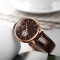天王(TIANWANG)男士机械表时尚商务皮带手表镂空男表5992 棕面棕表带