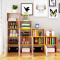 自由组合带书柜书架落地简约现代置物架小柜子创意简易书架储物柜收纳柜 4层黄梨木色