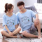 茵珠麗YinZhuli 2018夏季新款纯棉时尚卡通短袖短裤情侣服睡衣 夏天全棉韩版男士女士家居服套装9010 女款L码 4号款