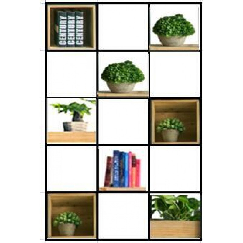 淮木铁艺屏风隔断装饰置物架书架玄关客厅隔断柜实木隔板架子花架 三格五层91*25*150