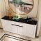 淮木现代简约餐边柜厨房多功能餐厅碗柜茶水酒柜储物柜子1.7米黑玻餐边柜4_7 1.2米黑玻餐边柜