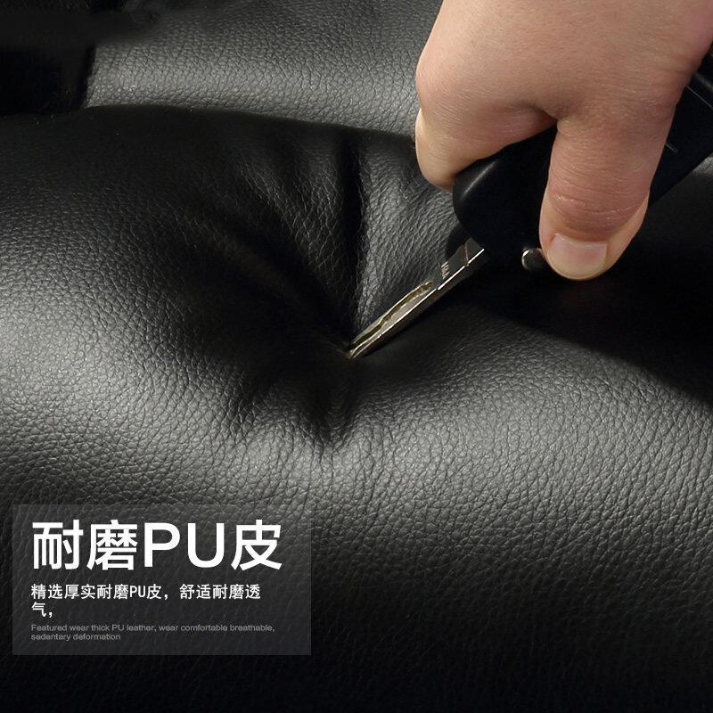 淮木老板电脑椅家用休闲皮转椅办公靠背职员升降书房座椅子可躺_7 土黄色PU+可躺