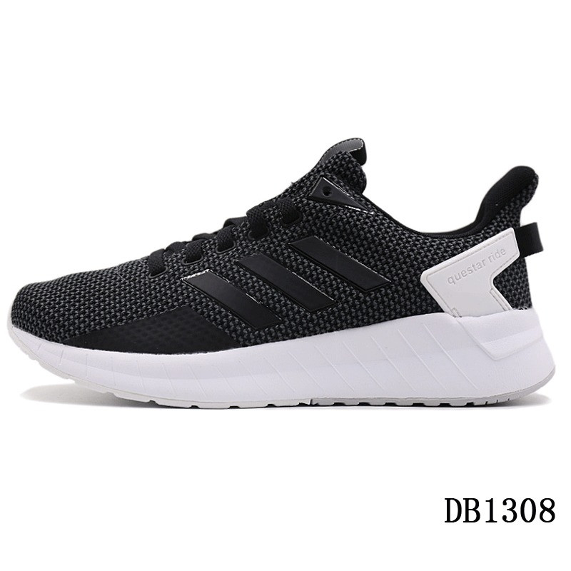 阿迪达斯女鞋2018季新款低帮耐磨轻便休闲跑步鞋运动鞋DB1308 1号黑色/碳黑 38.5