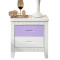 地中海床头柜实木白色整装紫色床边柜松木蓝色小柜子儿童粉红色_7 天蓝色