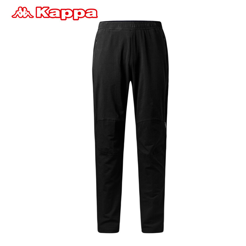 Kappa卡帕夏男运动裤欧美简约薄款宽松透气男运动长裤K0712AK26 XL 黑色-990