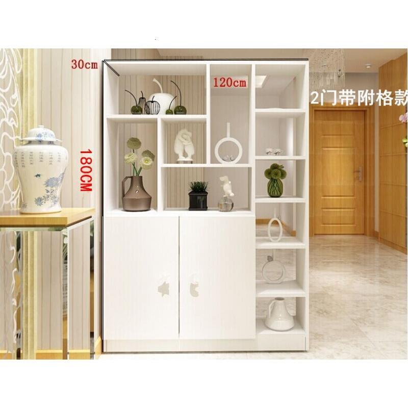 淮木酒柜吧台厅柜客厅玄关柜木质隔断柜古董架屏风柜装饰柜红酒柜3带附格白双_5 其他颜色可咨询