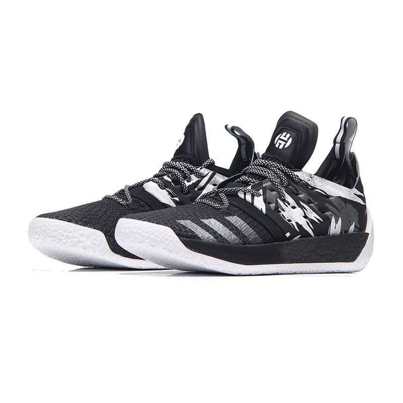 adidas阿迪达斯男子篮球鞋18新款哈登2HARDEN VOL.2运动鞋AH2217. AH22171号黑色+白色+纯质黑 44.5码