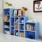 新款创意书柜创意组合书架简约现代小柜子落地置物架简易储物柜陈列架 1排2格(蓝)