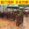 户外阳台装修围栏咖啡餐厅隔断栅栏花架防腐木网格花槽木质花箱_7 长80高90宽25（碳化色）