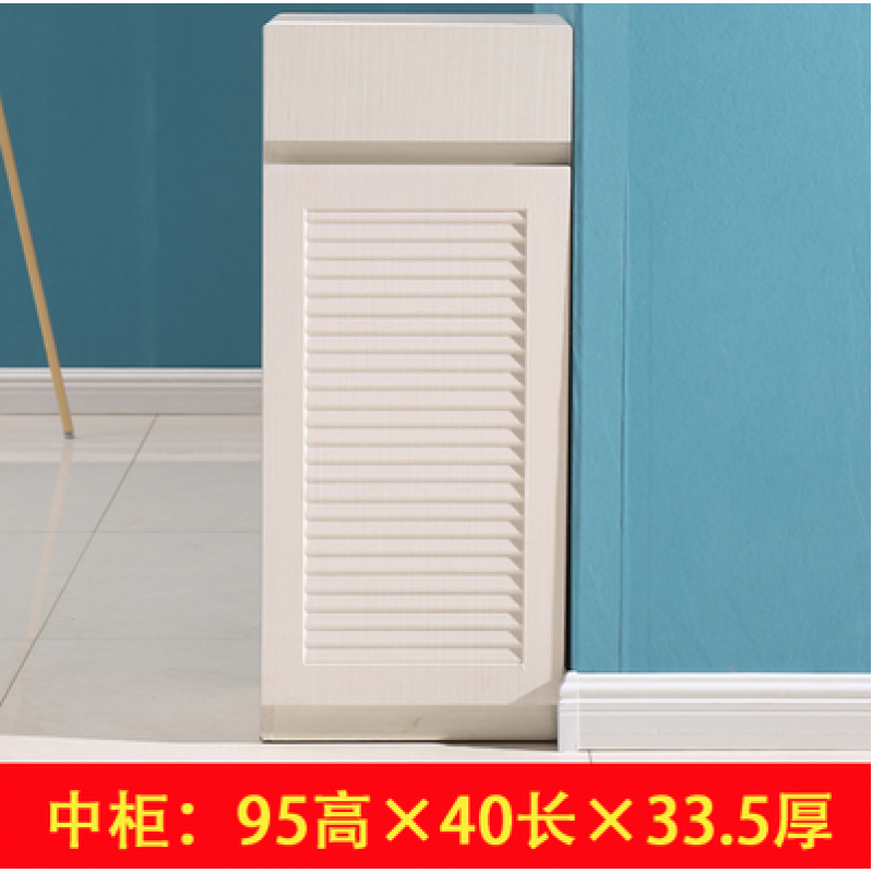 淮木薄鞋柜组合柜高低隔断玄关阶梯双面鞋柜现代简约厅柜鞋柜百叶1.5米长(高中低组合)组装 百叶40中柜95高40长33.5厚