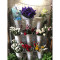 大号塑料桶花架花桶架鲜花桶花器鲜花架花店花架婚庆用品_7 一层4个2层（黑色）