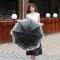 雨伞拱形伞公主伞三折伞遮阳伞黑胶伞两用雨伞晴雨两用伞黑胶伞成人用伞遮阳伞生活日用家庭清洁晴_4 平安快乐款天蓝色