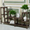 中式实木花架榆木客厅室内多层木制单个红木整装木质盆景花盆架子_7 经济款栗色72*30*80