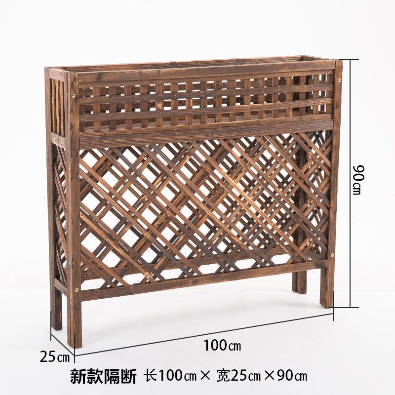 户外花箱防腐木实木花架花槽网格隔断酒店大型篱笆围栏栅栏花盆架_8 新款隔断长100*高90*宽25