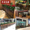 户外花箱防腐木实木花架花槽网格隔断酒店大型篱笆围栏栅栏花盆架_8 桔色长100*高90*宽25