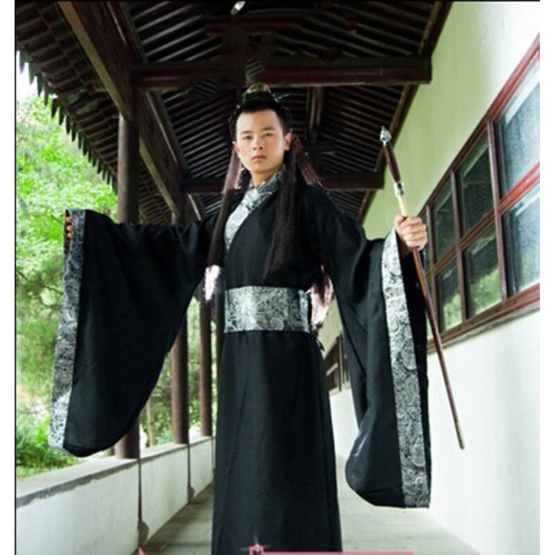 2018新款魏晋风汉服男侠客古风学生书生公子服装毕业班年会表演服装