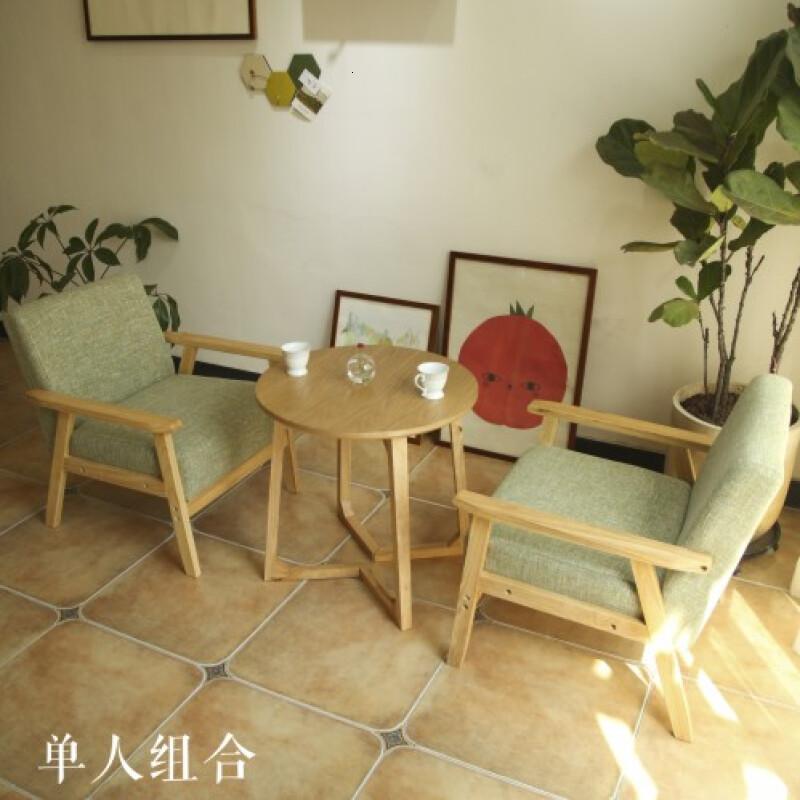 淮木西餐咖啡厅甜品奶茶店洽谈桌椅组合简约休闲双人卡座办公室布沙双人一组1桌2椅_5 单人一组1桌2椅