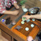 茶桌椅组合阳台茶桌火烧石功夫茶几实木仿古茶几泡茶桌创意小方桌_7 推荐：黑色实木台面：80CM豪华独立茶盘【15-20天发货】