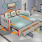 淮木沙床可折叠客厅双人1.8米小户型1.5米实木简约现代多功能两用床长200拉开180宽红 长200拉开150宽白漆（送6件套）