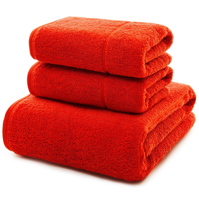 三利 纯棉长绒棉A类标准 素色良品毛巾2条+浴巾1条 三件组合装 随心裁剪多规格巾类34x76cm、70x140cm