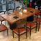 新款创意美式复古铁艺餐桌工业风格长方桌子实木家具大工作台办公会议桌 200*90*75松木5公分