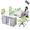 新款创意职员办公桌四人位简约现代电脑六人员工写字台屏风办公室桌椅组合_5 双人位+柜椅