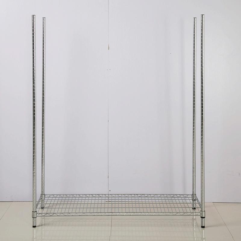 家用货架厨房置物架五层不锈钢色阳台架多层收纳架整理架储物架_1_2 加粗大管长1米宽45高1.8米五层