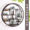 实木博古架中式挂壁式茶具架隔断置物架客厅展示小多宝阁古董架子_6 100圆形花板