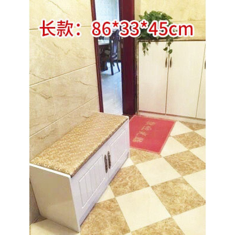 换鞋凳储物简约现代木烤漆矮鞋柜白色时尚穿鞋凳欧式收纳试床尾凳_9 86深香槟古铜把手