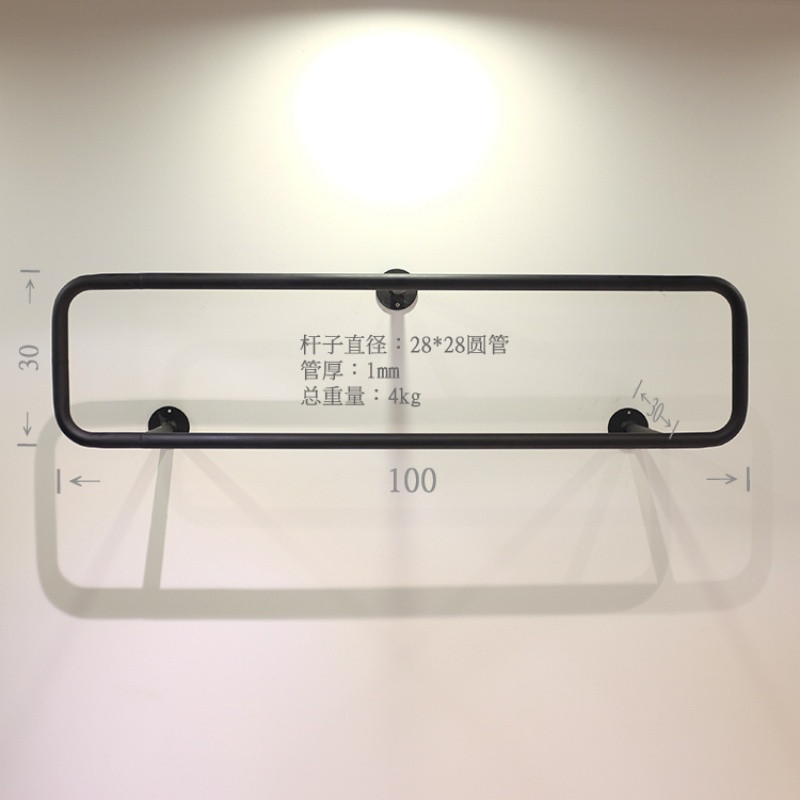 铁艺男女装童装服装店衣架展示架上墙壁挂欧式装饰正侧挂陈列货架_11 【圆弧形上墙架】长100宽30高30
