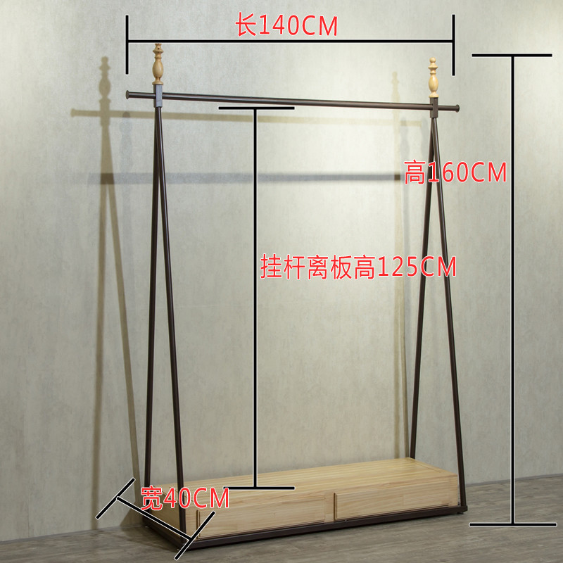 女装货架服装店衣架童装展示架上墙侧挂壁挂式组合衣服架子_5 单杠高160