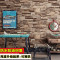 复古仿砖纹砖块砖头墙纸3d文化石餐厅饭店理服装店石头纹壁纸