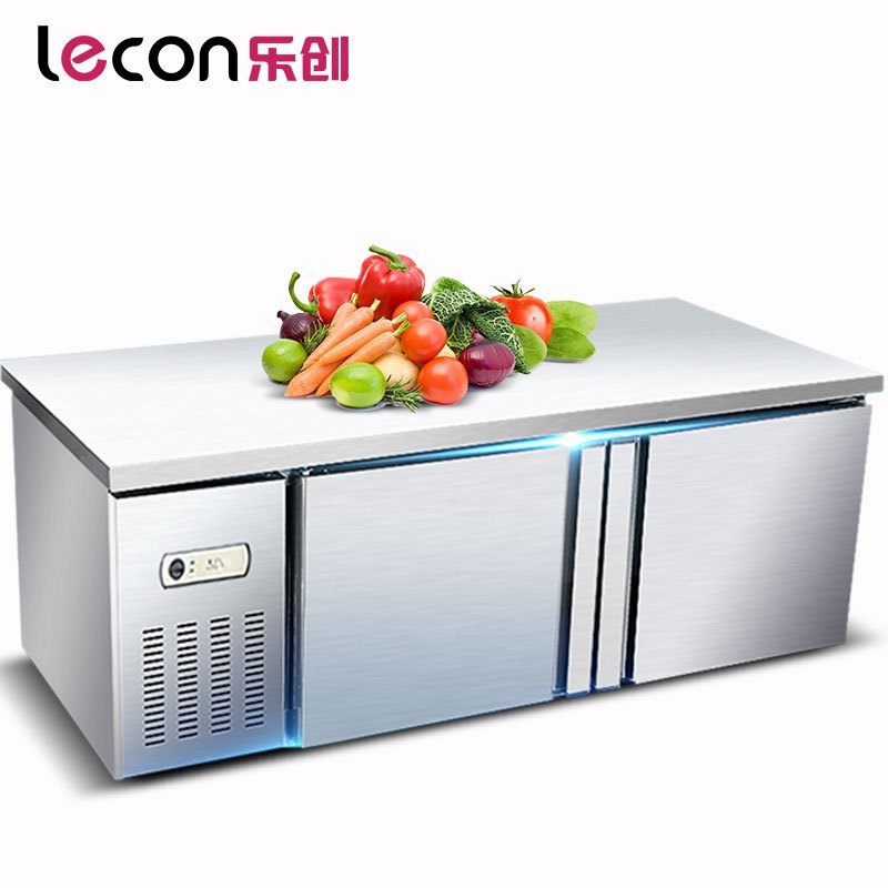 乐创(lecon) 2.0米双温工作台商用冰箱冰柜直冷卧式冷柜 不锈钢冷冻保温厨房操作台 机械控温