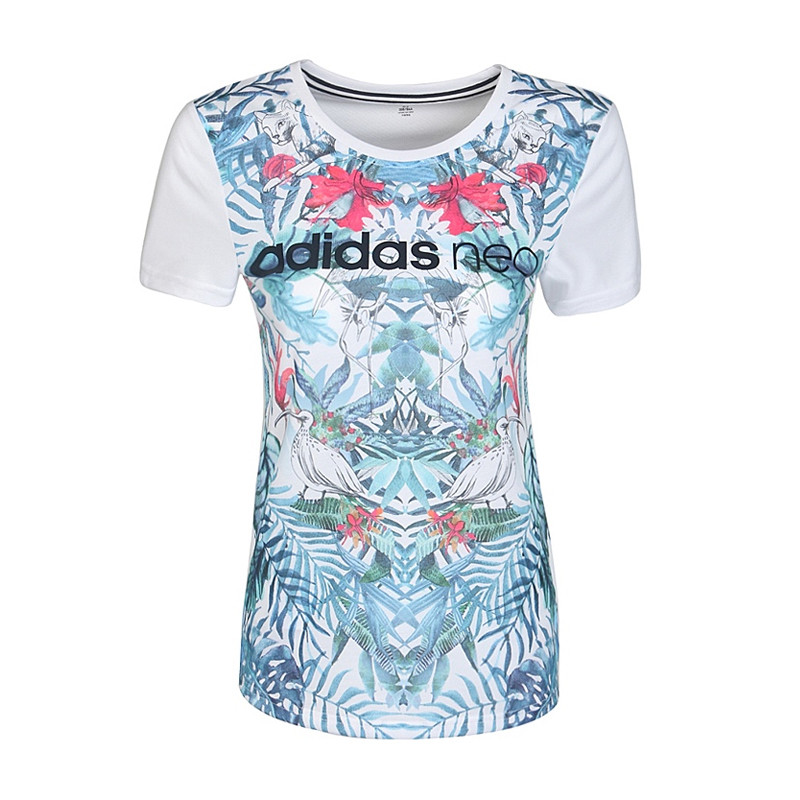ADIDAS阿迪达斯neo秋季新款女子休闲运动舒适短袖T恤BP6636 M BP6636